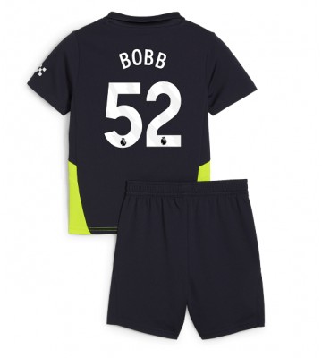 Manchester City Oscar Bobb #52 Segunda Equipación Niños 2024-25 Manga Corta (+ Pantalones cortos)